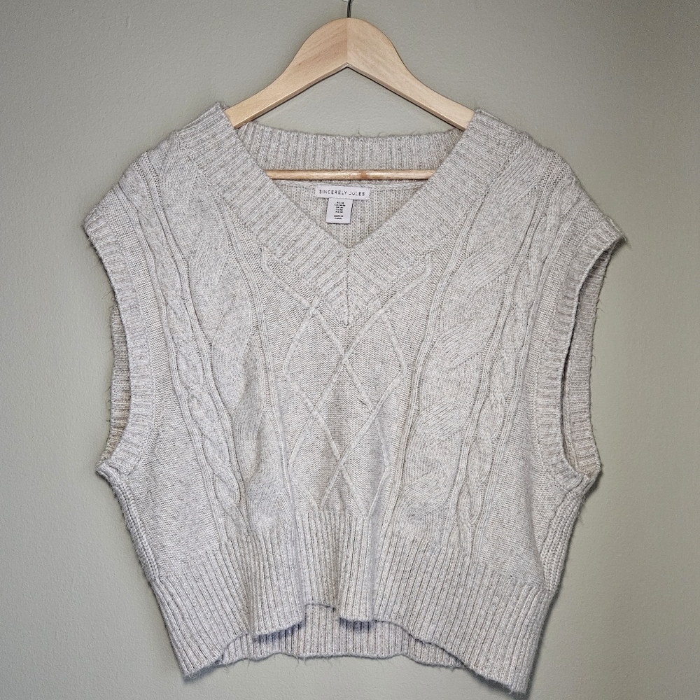 Cream sweater vest